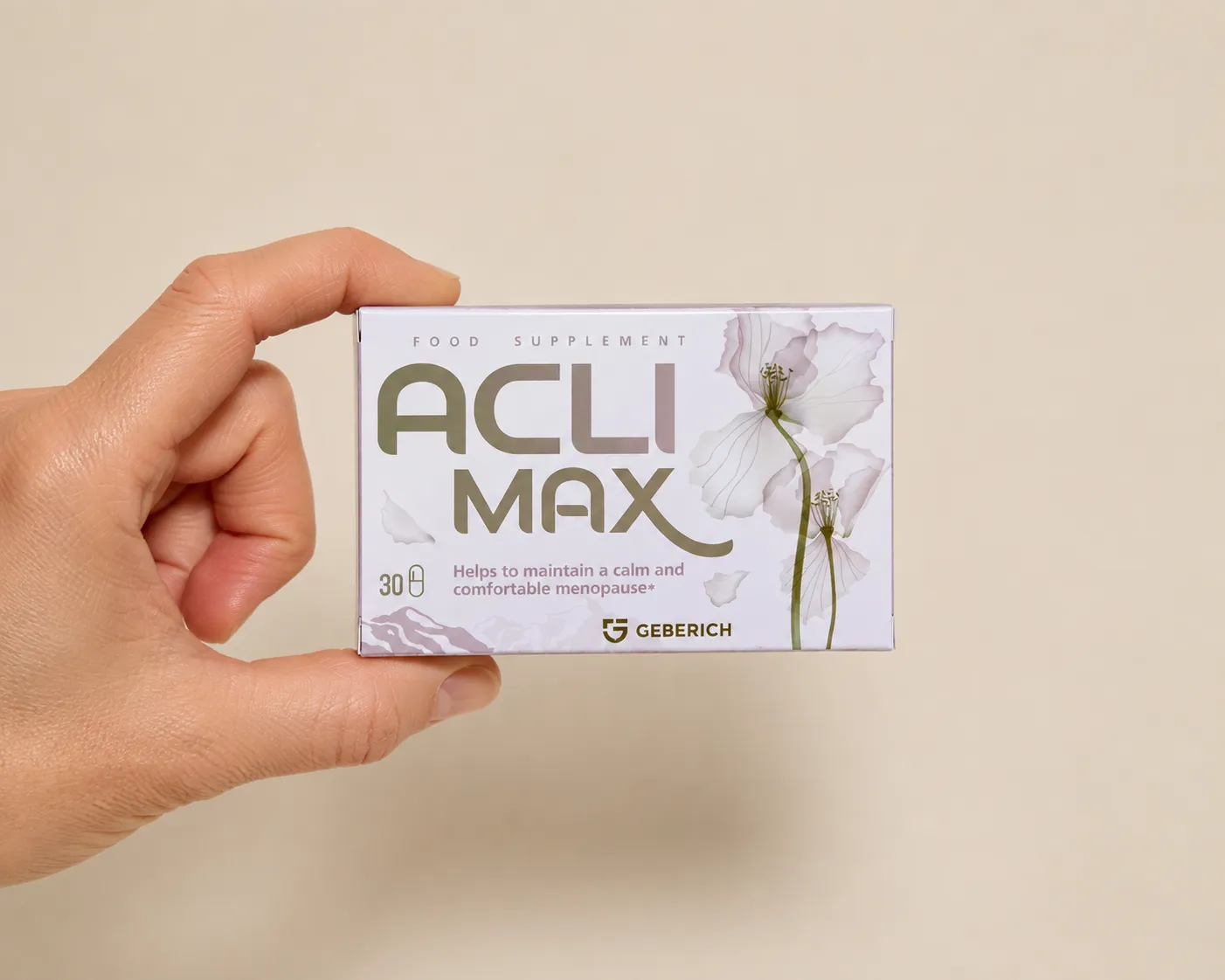 Aclimax — Verpackung in der Hand