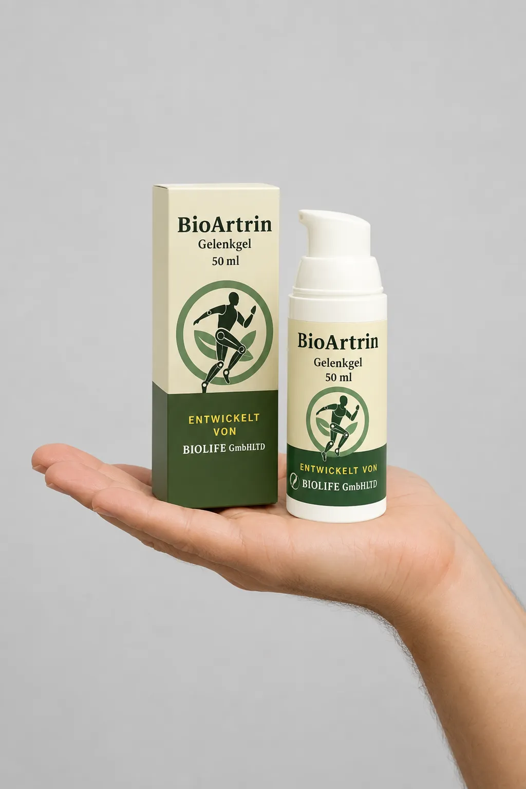 BioArtrin — Verpackung in der Hand