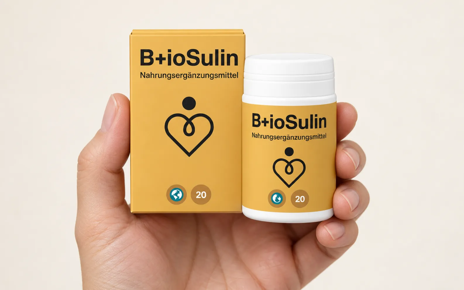 B+ioSulin — Verpackung in der Hand