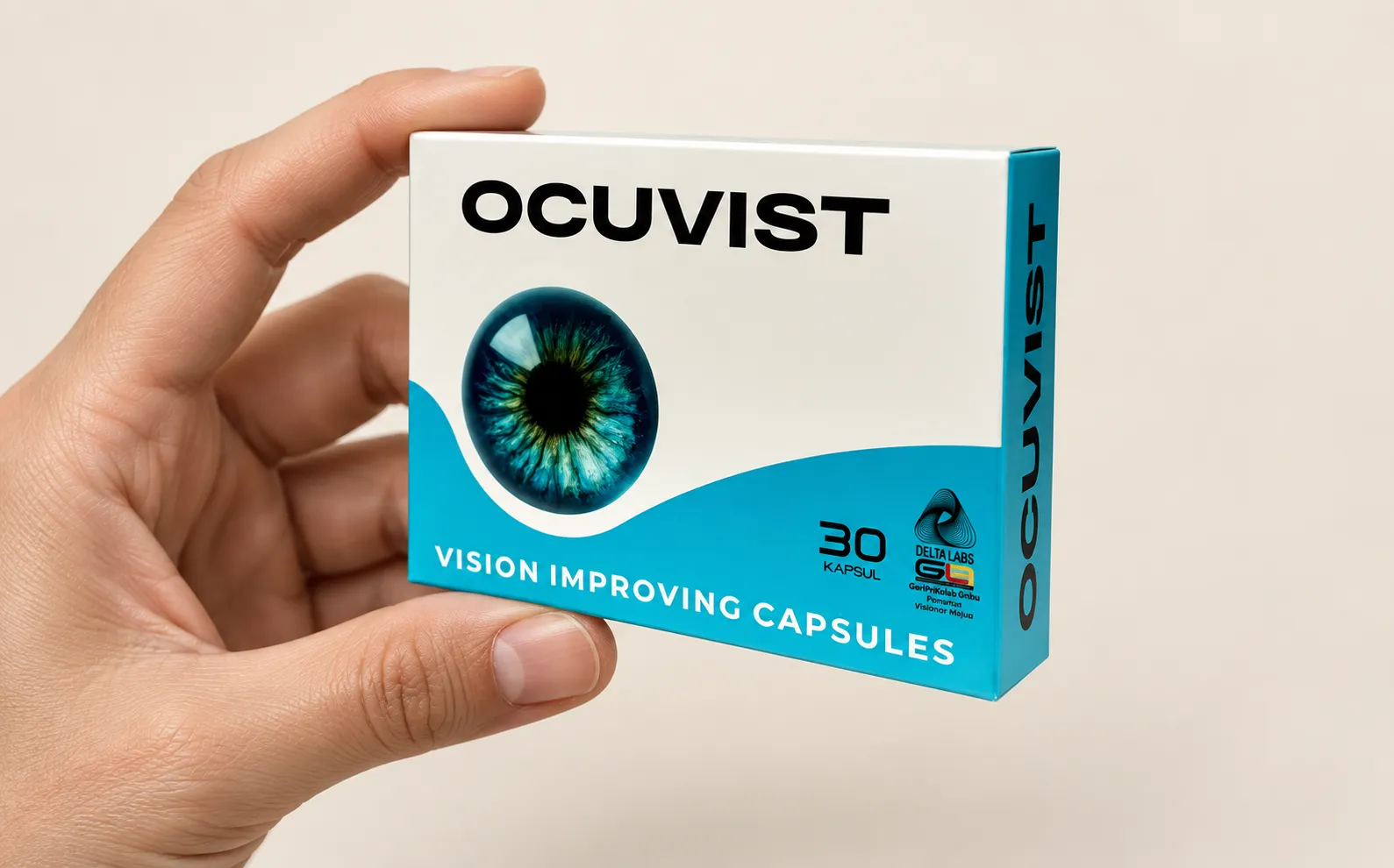 Ocuvist — Verpackung in der Hand