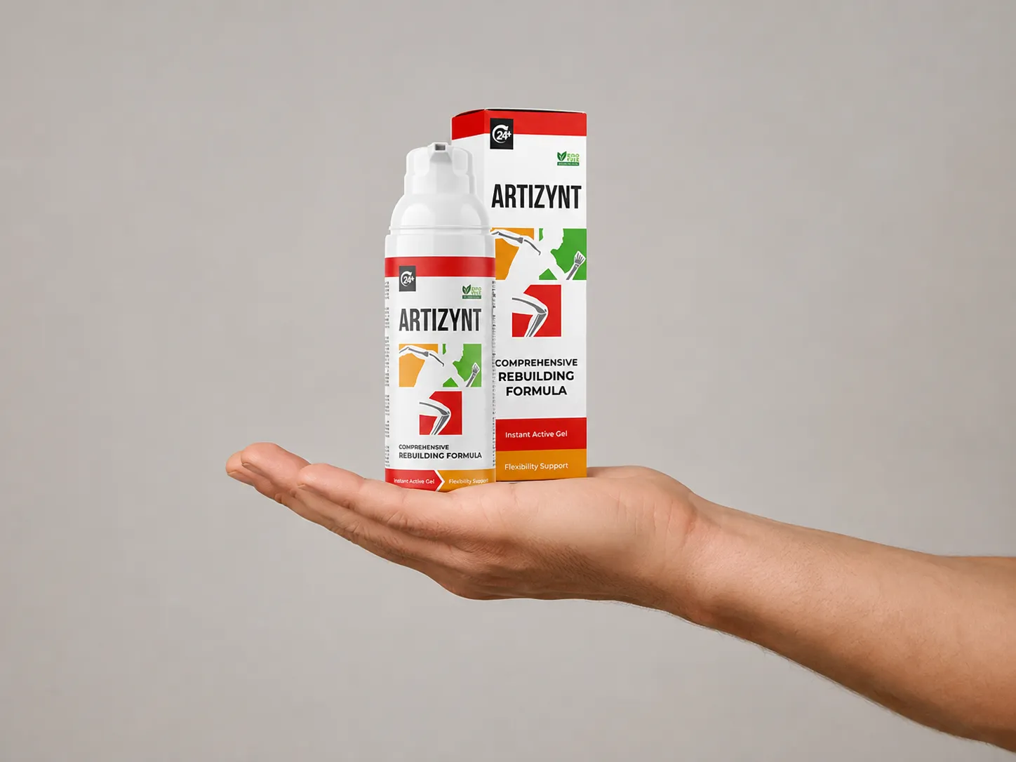 ArtiZynt Gel — Verpackung in der Hand