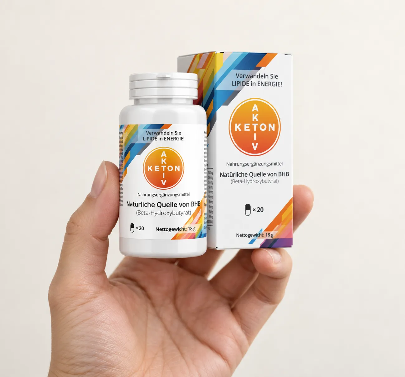 Keton Aktiv — Verpackung in der Hand