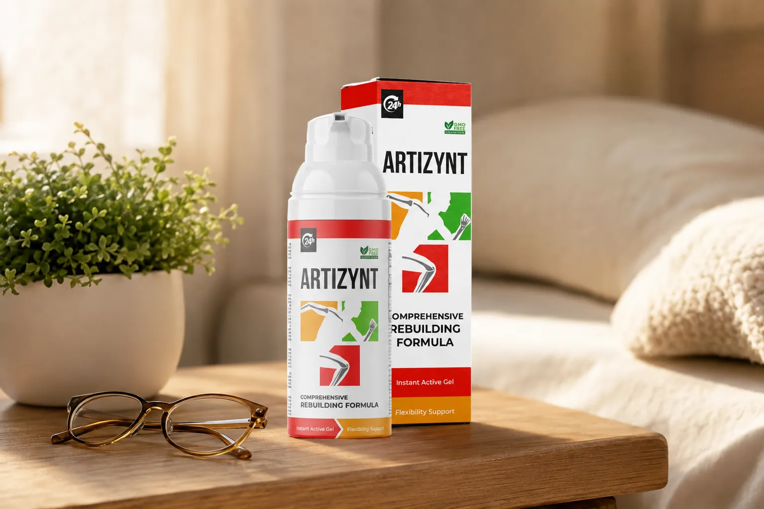 ArtiZynt Gel Full price + — Verpackung im Alltag