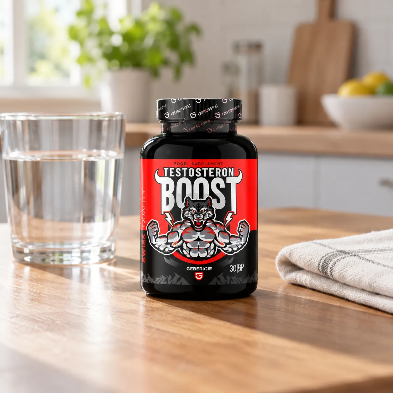 Testosteron Boost — Verpackung im Alltag
