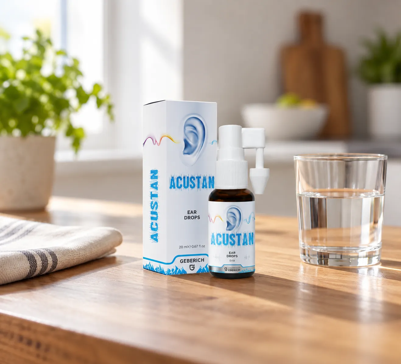 ACUSTAN drops — Verpackung im Alltag