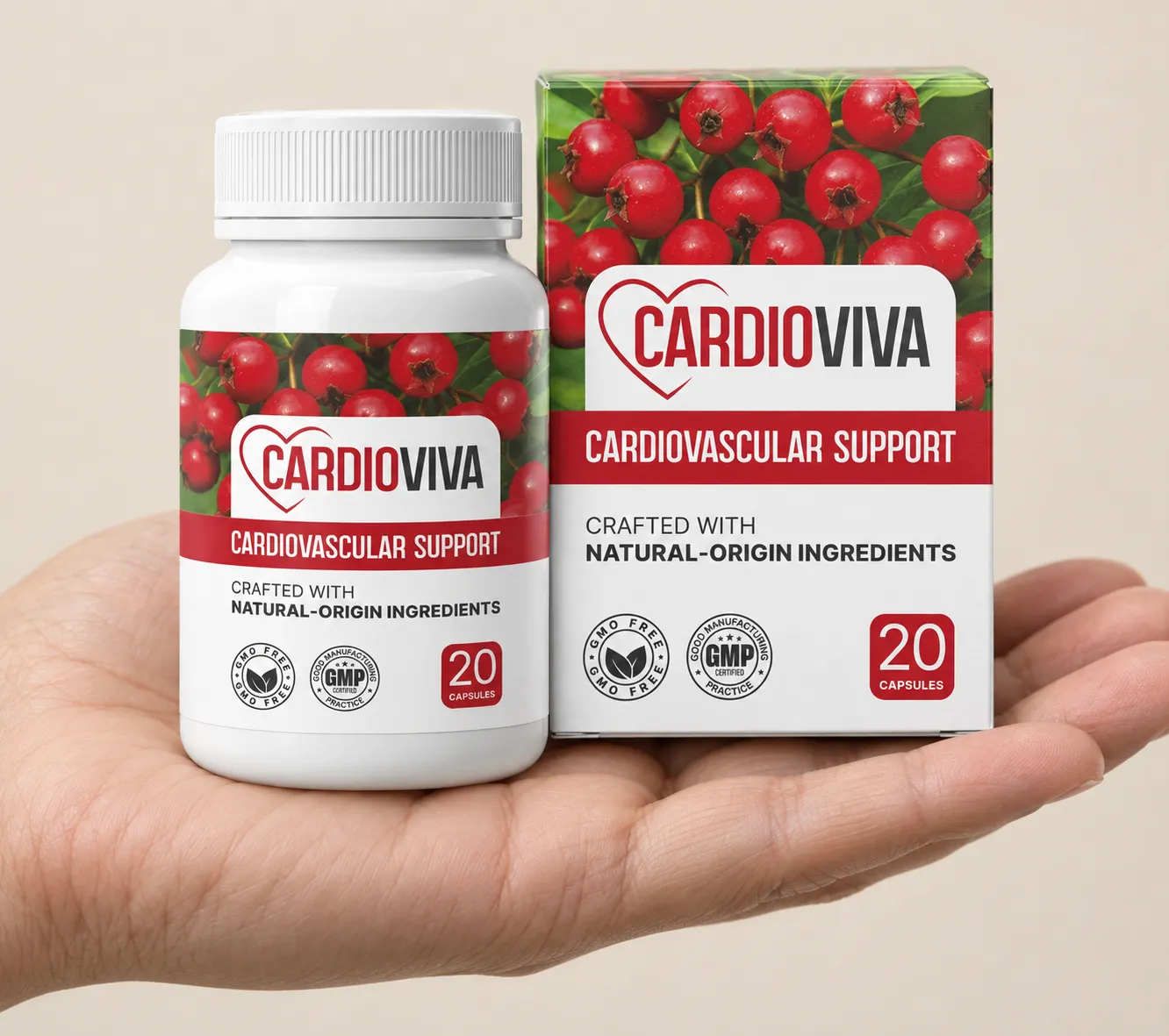 CardioViva — Verpackung in der Hand