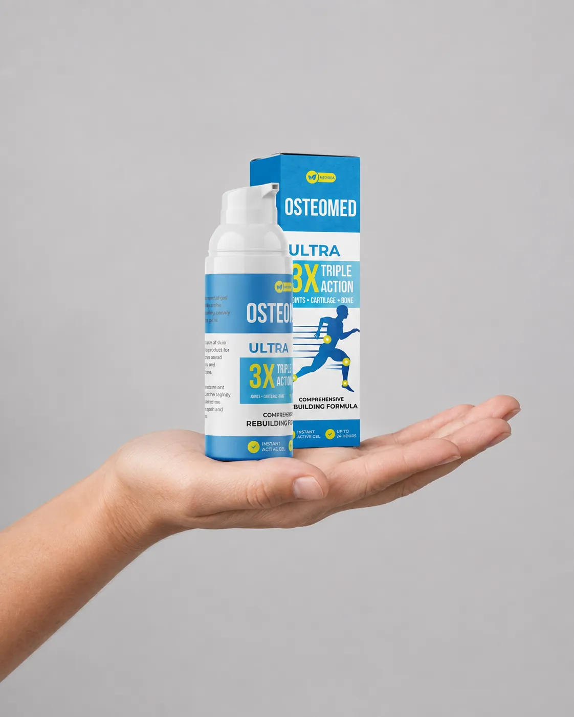 Osteomed — Verpackung in der Hand