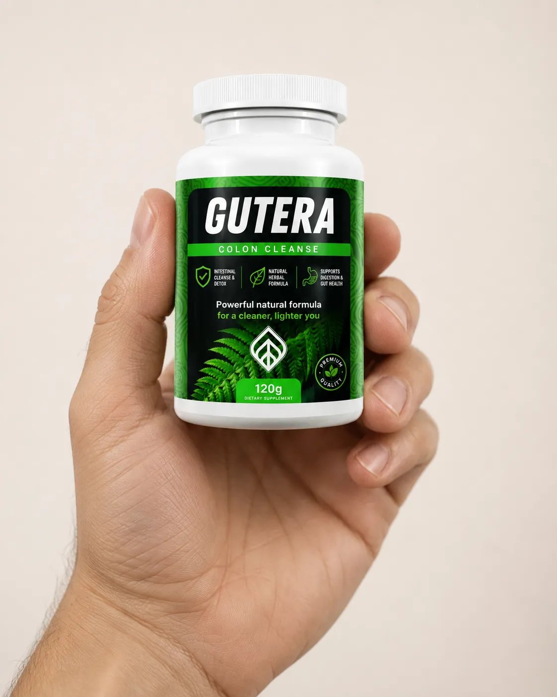 Gutera — Verpackung in der Hand