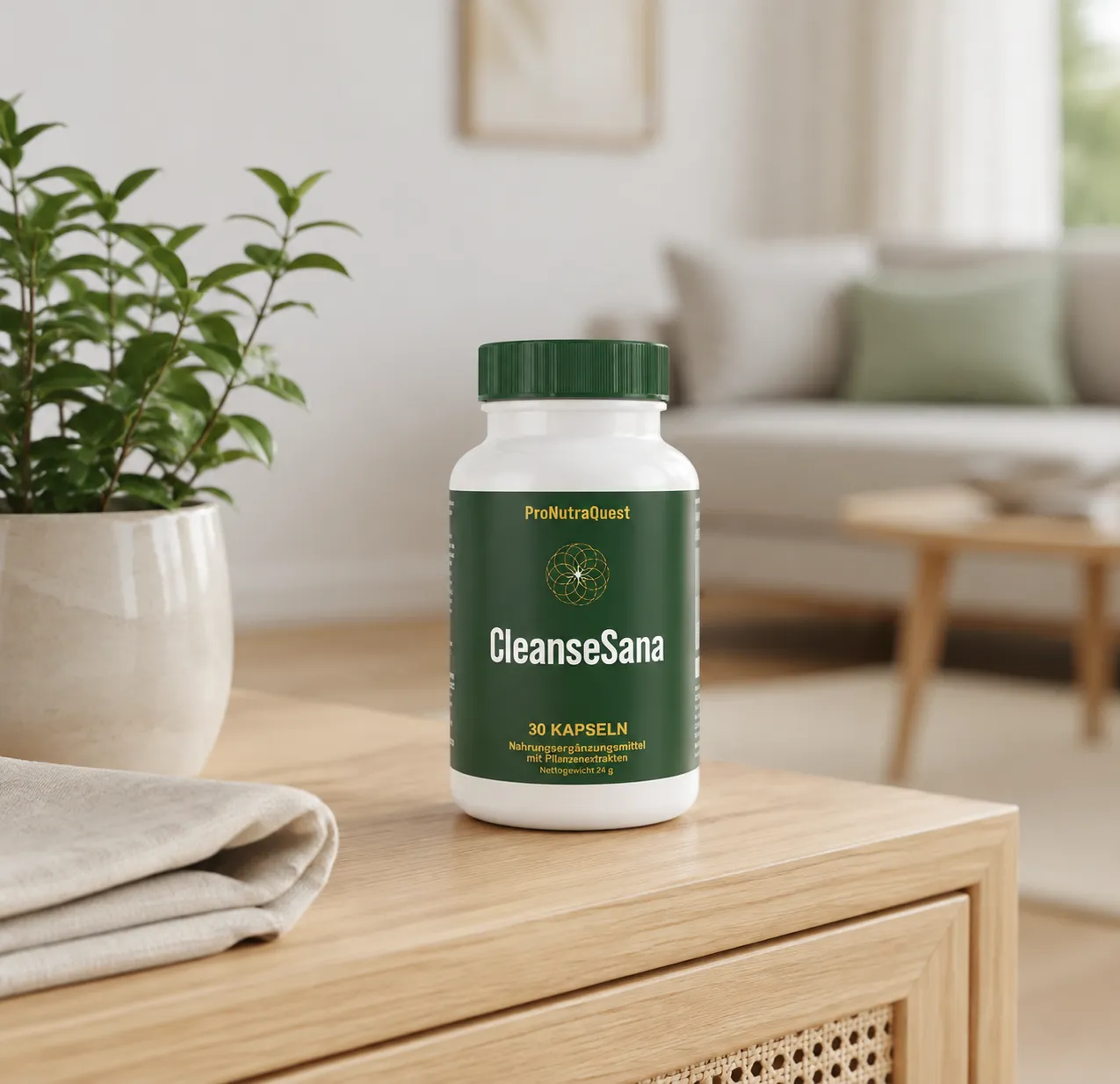 CleanseSana — Verpackung im Alltag