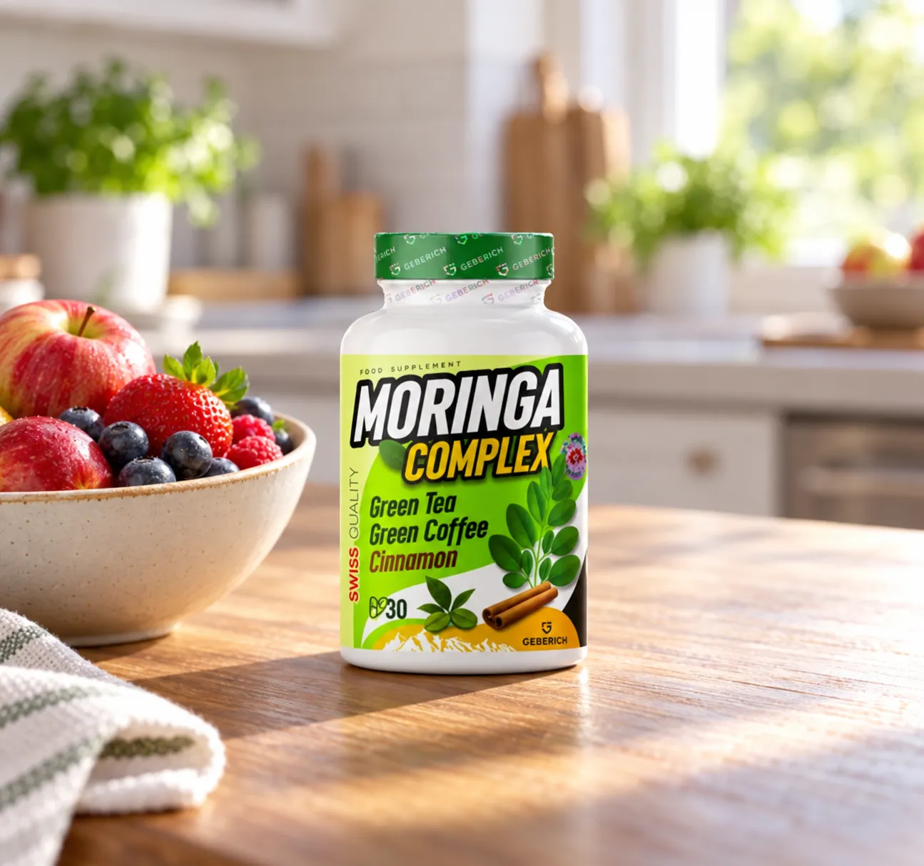 Moringa Complex — Verpackung im Alltag