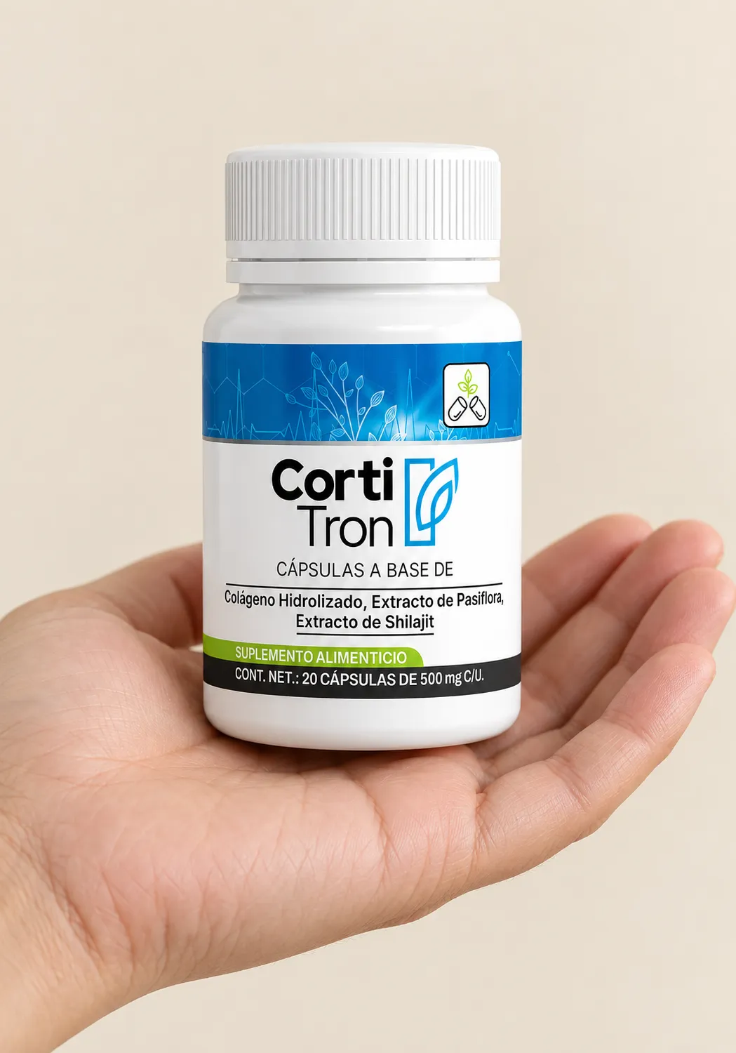 Cortitron — Verpackung in der Hand