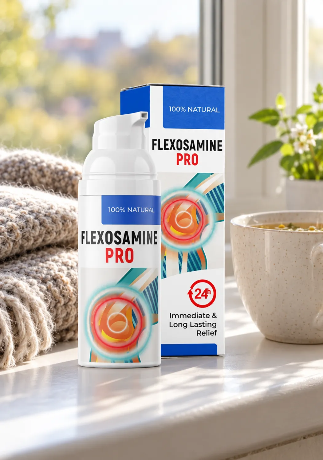 Flexosamine PRO — Verpackung im Alltag