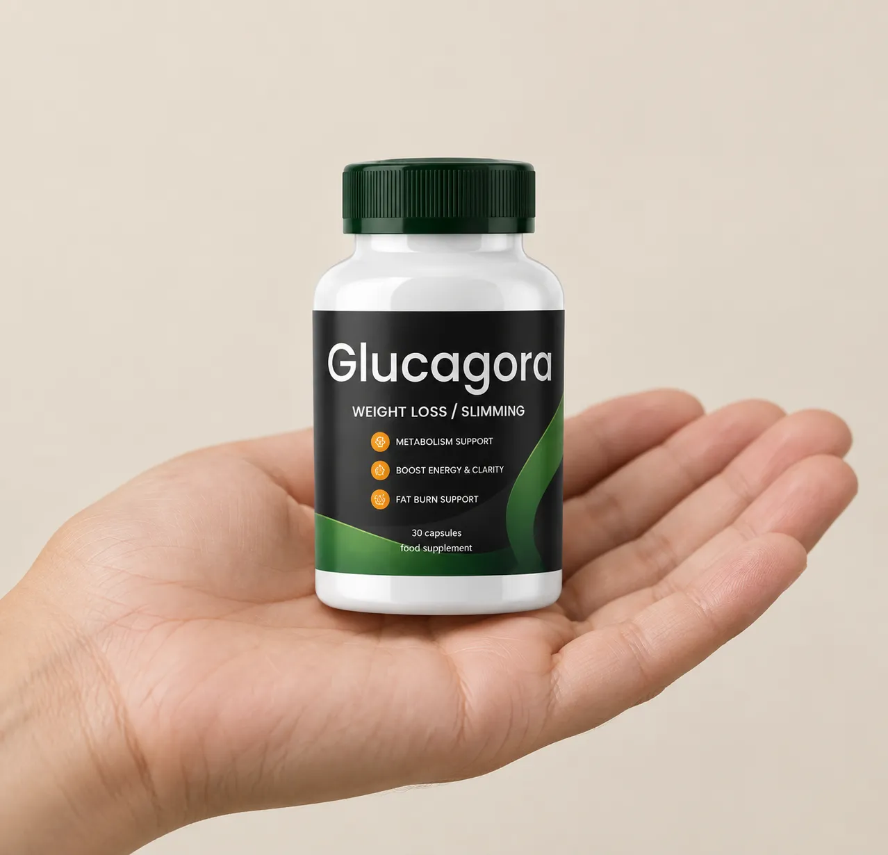 Glucagora — Verpackung in der Hand