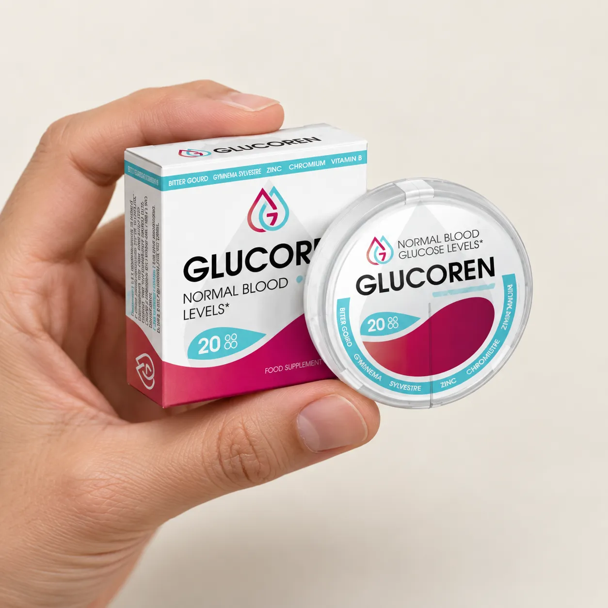 Glucoren 29 EUR — Verpackung in der Hand