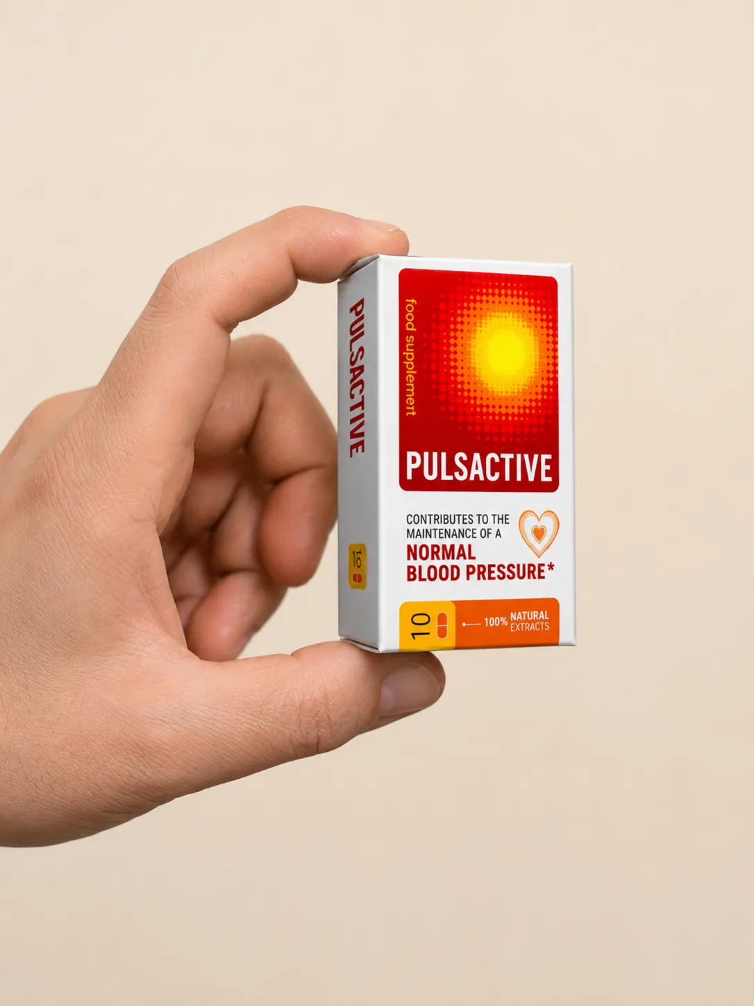 Pulsactive — Verpackung in der Hand