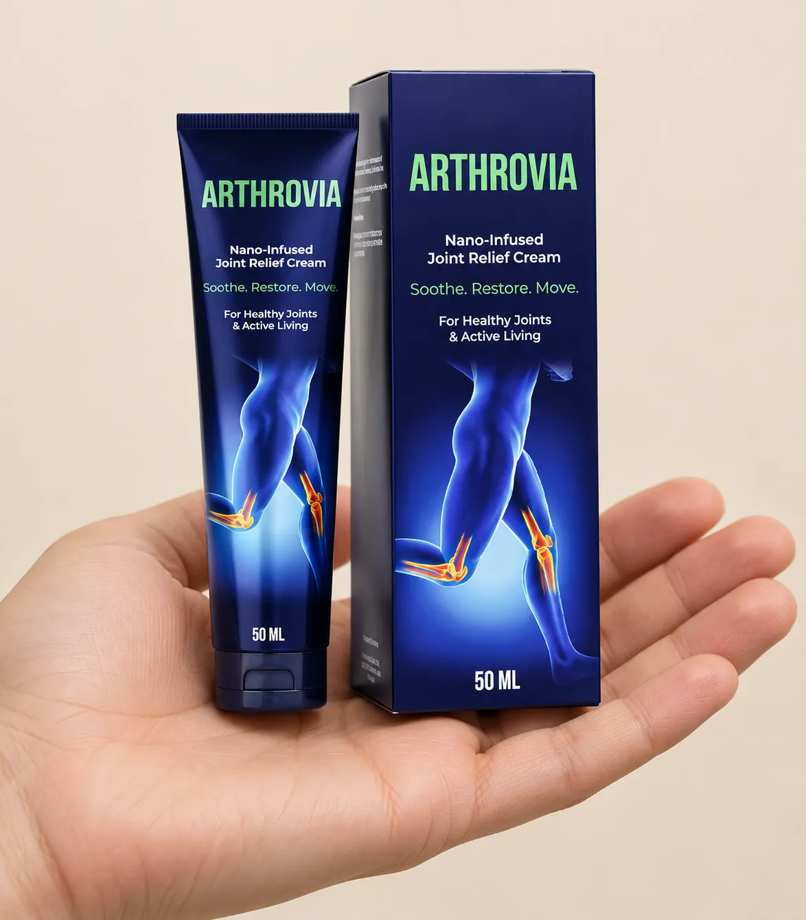 Arthrovia — Verpackung in der Hand